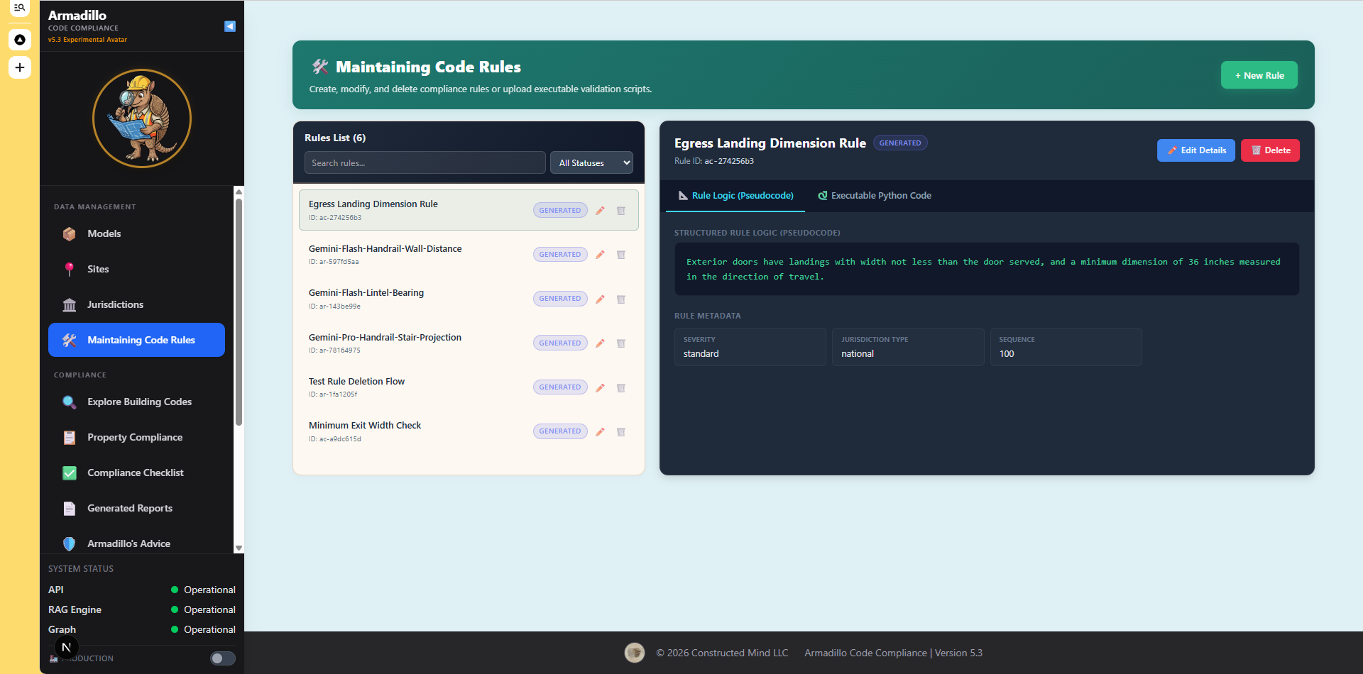 Armadillo rule logic screenshot